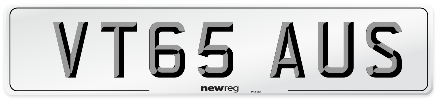VT65 AUS Number Plate from New Reg